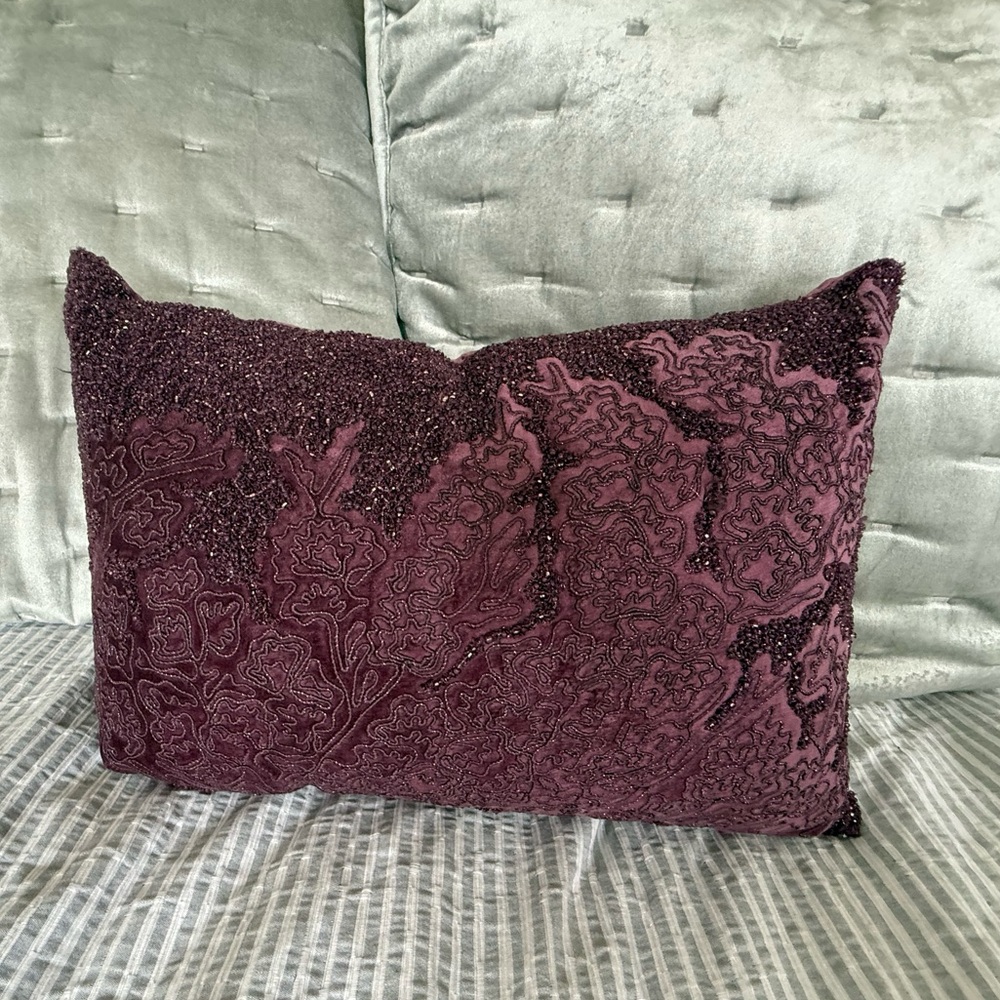 Elegant Burgundy Decorative Pillow - Picture 4 of 4